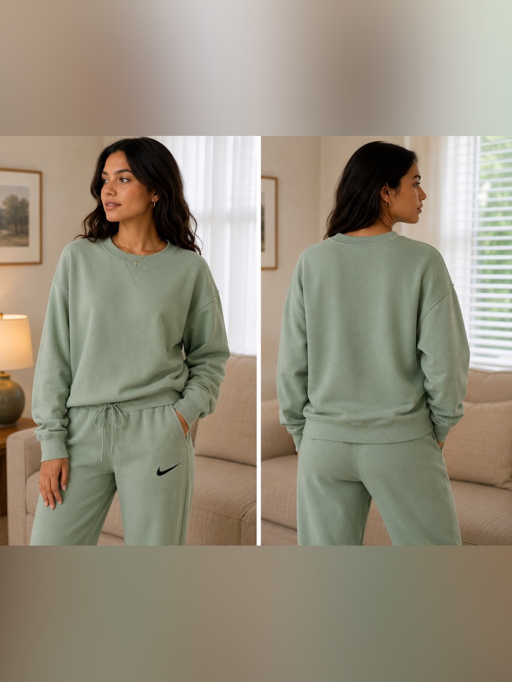 Nike Women’s Sage Green Fleece Sweatpants Size M